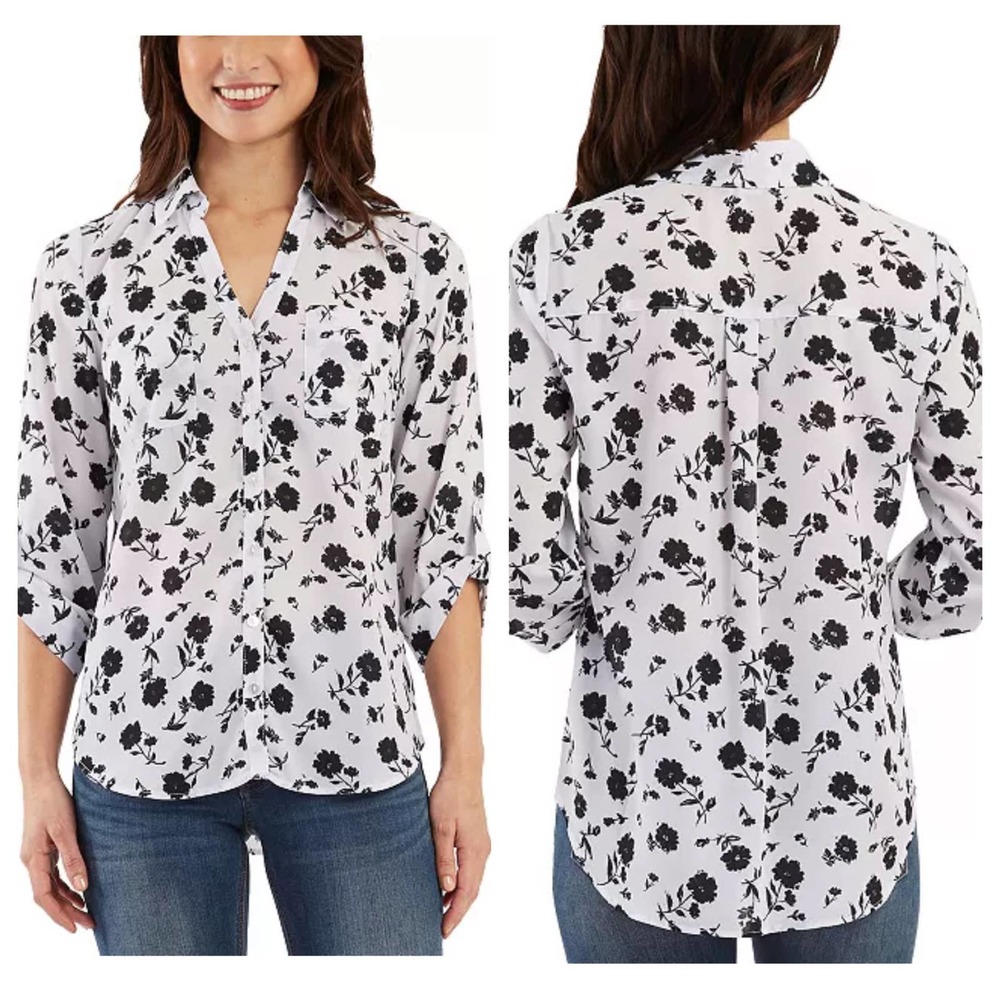 NWT Juniors Floral Print Shirt Size Medium